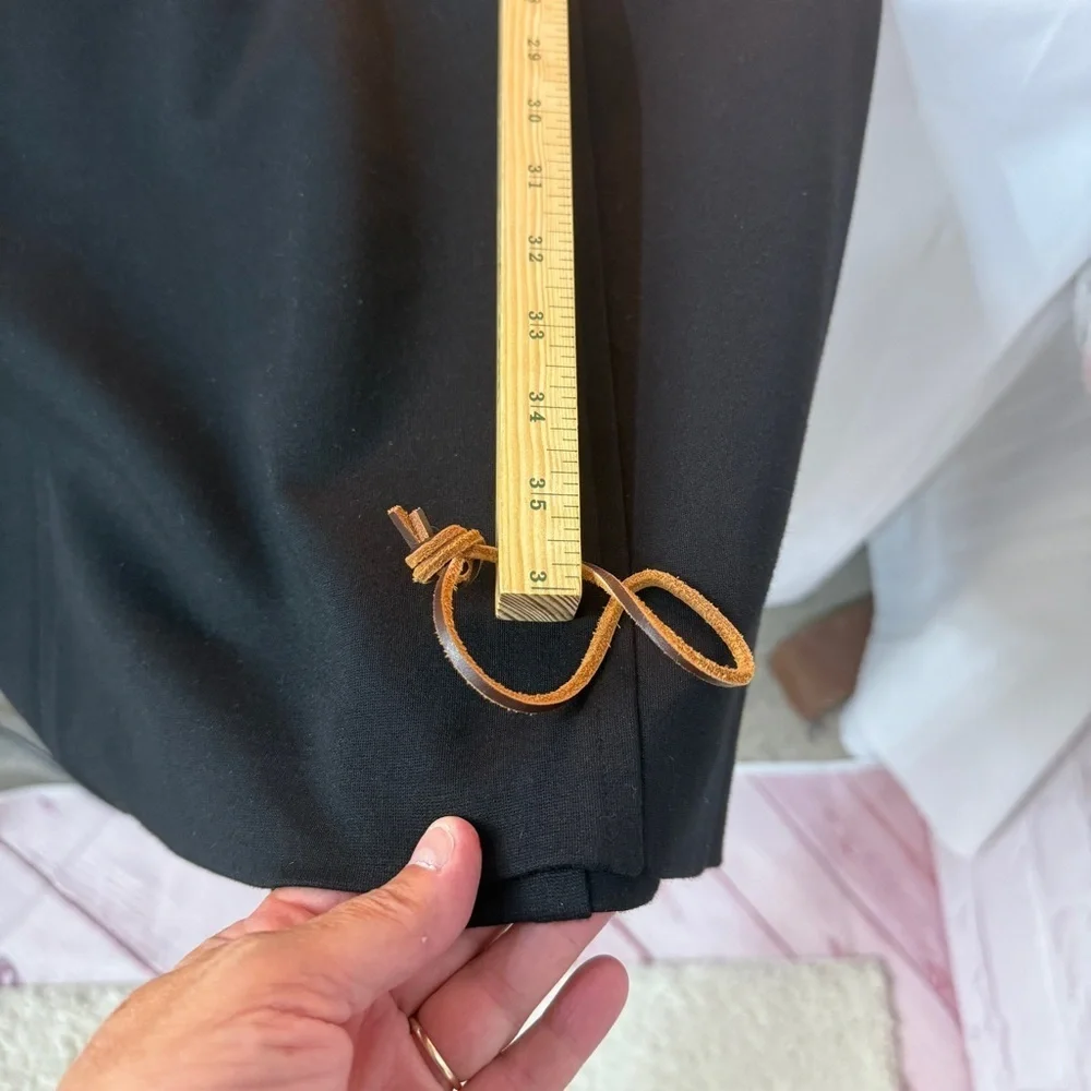 Lauren Ralph Lauren Black Sheath Dress Size 10 |Sleeveless Midi Faux leather - Picture 7 of 10